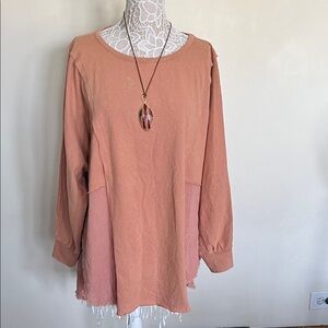 Peach Love California Rust Pink Logo Knit Top